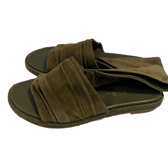 Tory Burch Sz 6 Suede Slingback Strap Espadrille Sandal in Olive Green - Picture 3 of 9